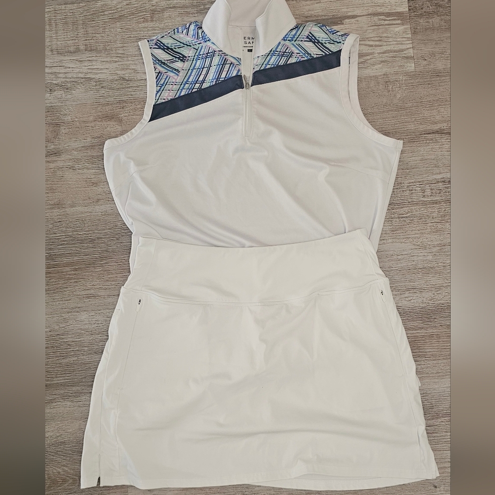 Womens GOLF White Athletic Skort and Tank Set